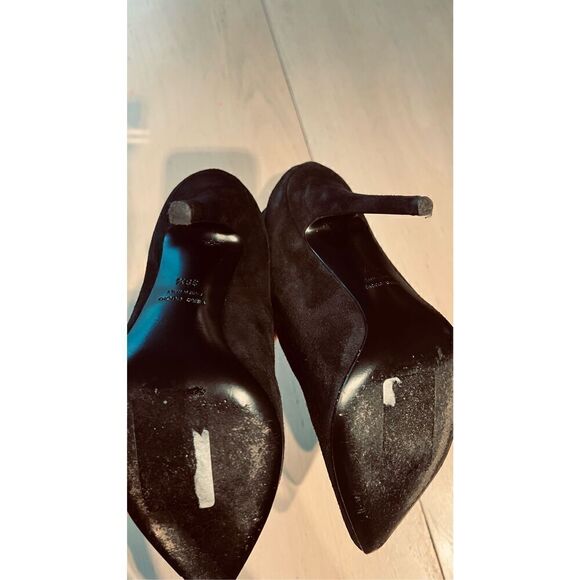 GIUSEPPE ZANOTTI BLACK SUEDE GREEK 105MM POINTED TOE ANKLE BOOTS SZ 8.5 - Picture 12 of 15